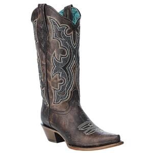 NEW CORRAL women's embroidery and overlay western boots in brown